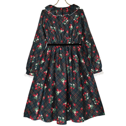 Strawberry Tartan ワンピース (Strawberry tartan dress)