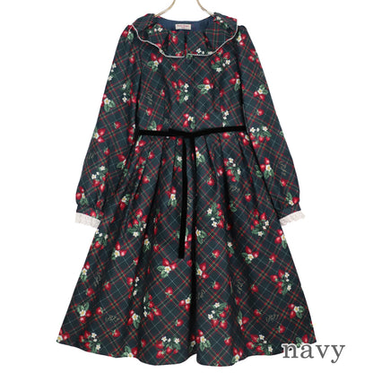 Strawberry Tartan ワンピース (Strawberry tartan dress)