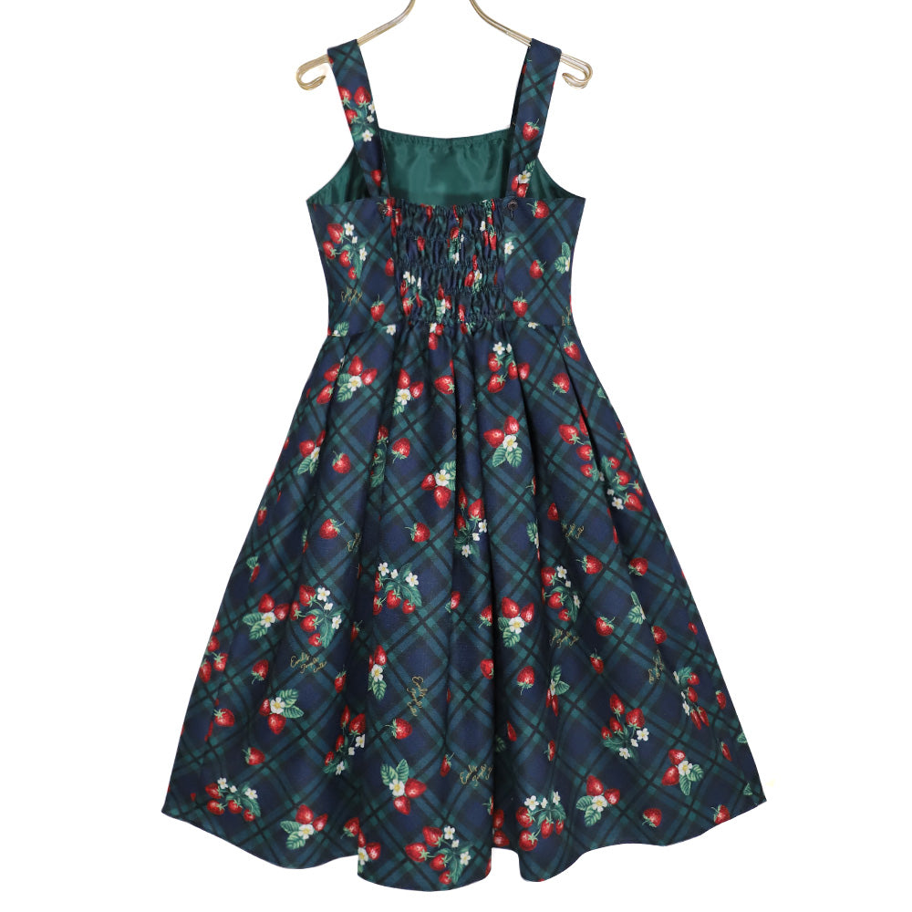 Strawberry Tartan ノースリーブワンピース(Strawberry tartan sleeveless dress)
