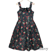 Load image into Gallery viewer, Strawberry Tartan ノースリーブワンピース(Strawberry tartan sleeveless dress)
