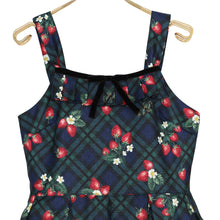 Load image into Gallery viewer, Strawberry Tartan ノースリーブワンピース(Strawberry tartan sleeveless dress)
