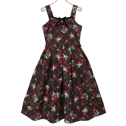 Strawberry Tartan ノースリーブワンピース(Strawberry tartan sleeveless dress)