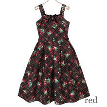 Load image into Gallery viewer, Strawberry Tartan ノースリーブワンピース(Strawberry tartan sleeveless dress)
