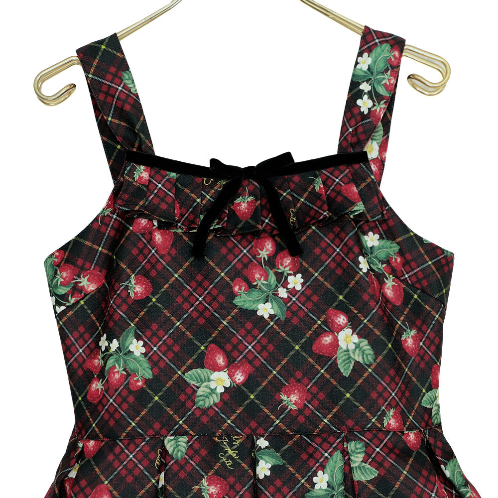 Strawberry Tartan ノースリーブワンピース(Strawberry tartan sleeveless dress)