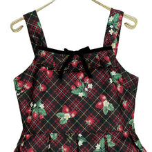 Load image into Gallery viewer, Strawberry Tartan ノースリーブワンピース(Strawberry tartan sleeveless dress)
