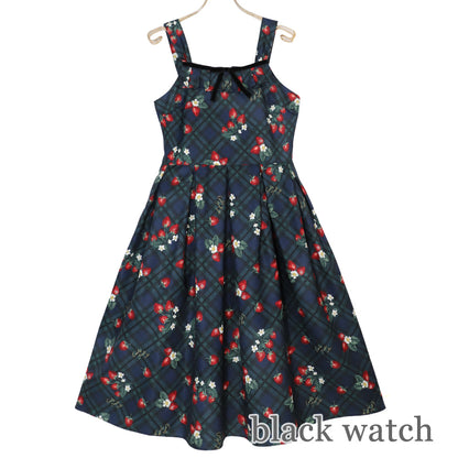 Strawberry Tartan ノースリーブワンピース(Strawberry tartan sleeveless dress)