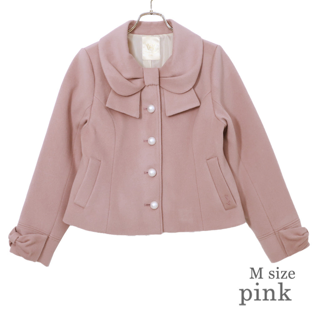 リボンカラーショートコート(Ribbon collar short coat)