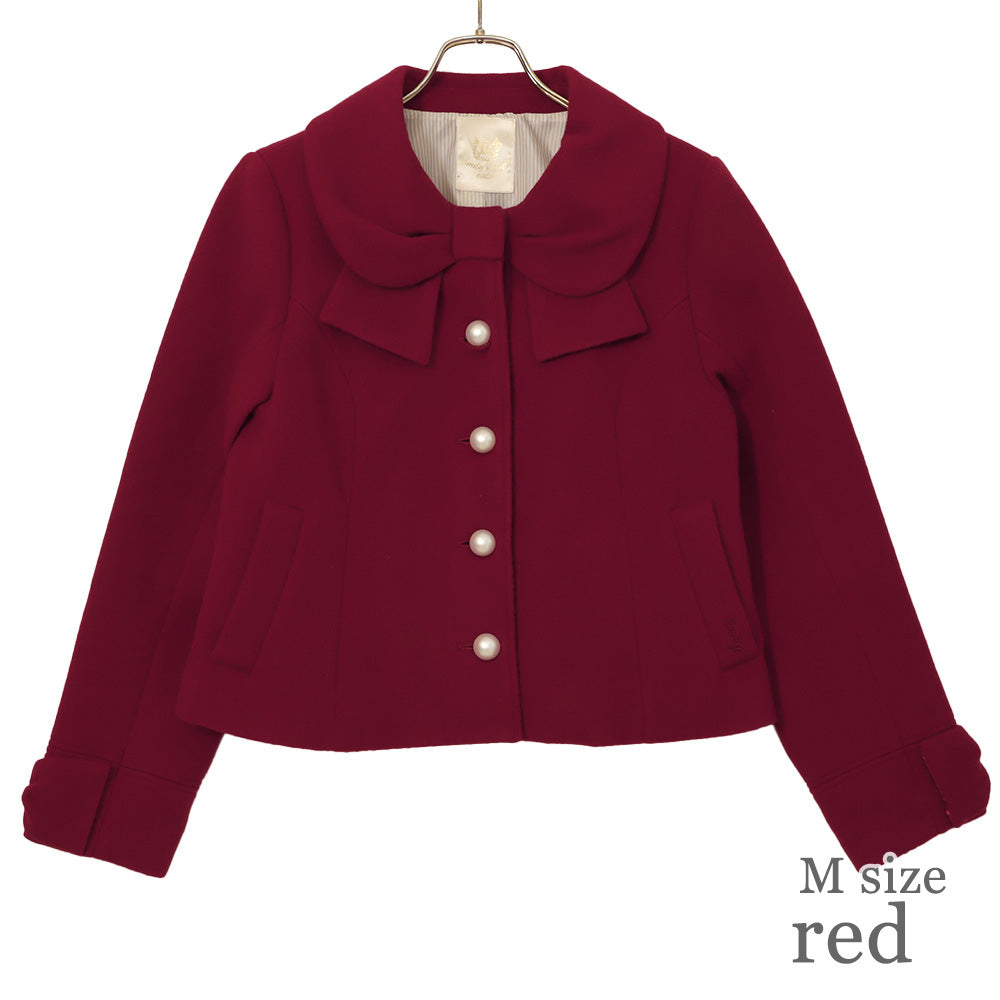 リボンカラーショートコート(Ribbon collar short coat)
