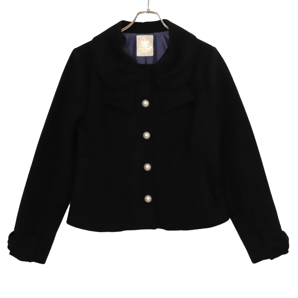 リボンカラーショートコート(Ribbon collar short coat)