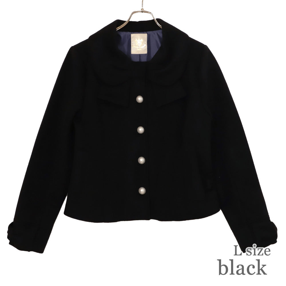 リボンカラーショートコート(Ribbon collar short coat)