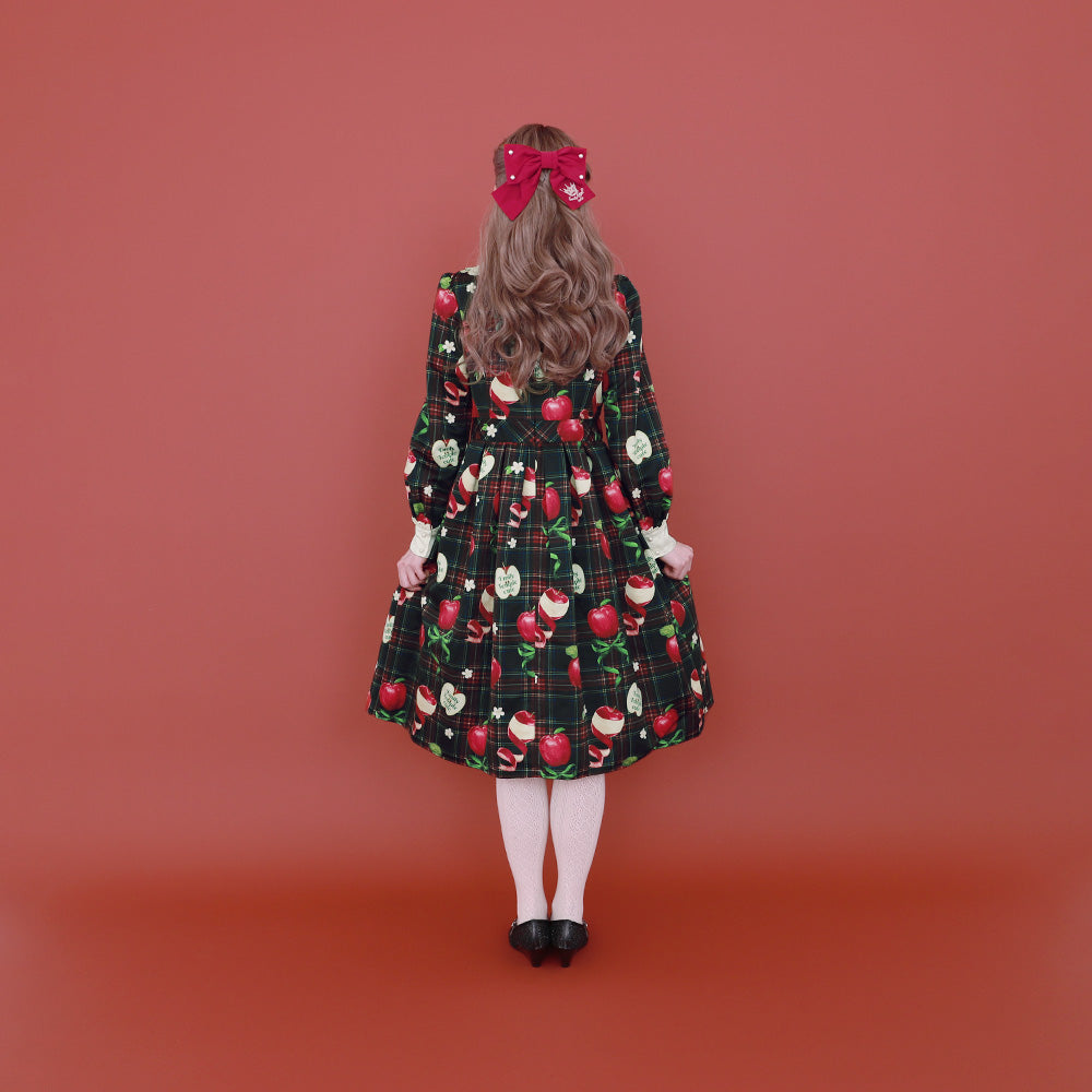 タータンRibbonAppleワンピース (Tartan Ribbon Apple dress)