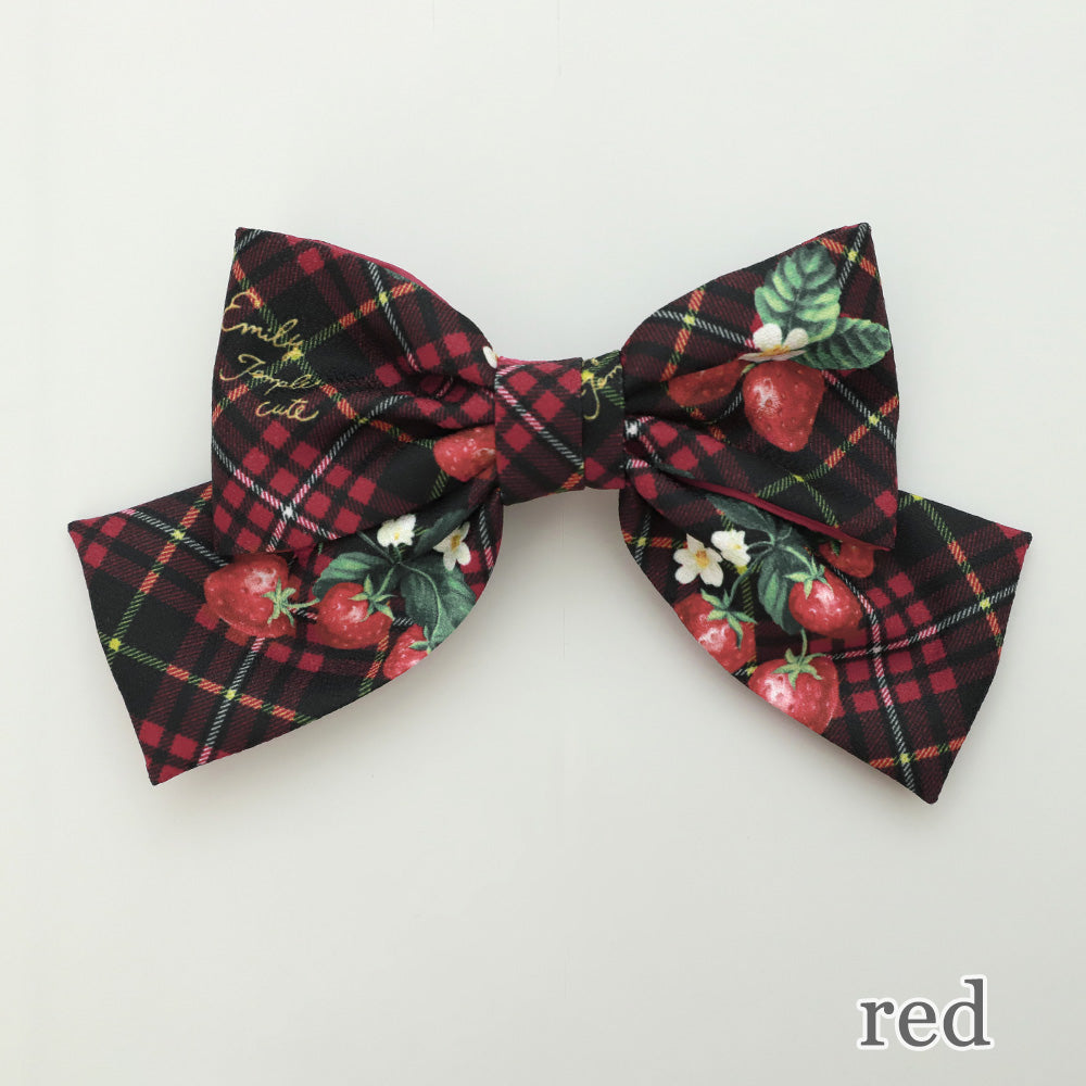 Strawberry Tartan バレッタ(Strawberry Tartan ribbon hair accessory)