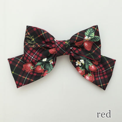 Strawberry Tartan バレッタ(Strawberry Tartan ribbon hair accessory)