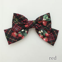 Load image into Gallery viewer, Strawberry Tartan バレッタ(Strawberry Tartan ribbon hair accessory)
