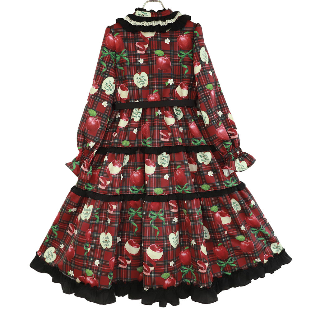 タータンRibbonAppleドレス(Tartan Ribbon Apple long dress)