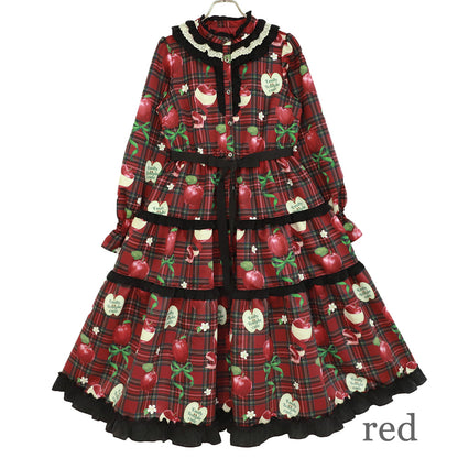 タータンRibbonAppleドレス(Tartan Ribbon Apple long dress)