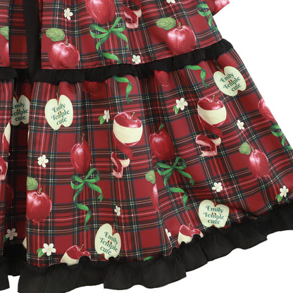タータンRibbonAppleドレス(Tartan Ribbon Apple long dress)
