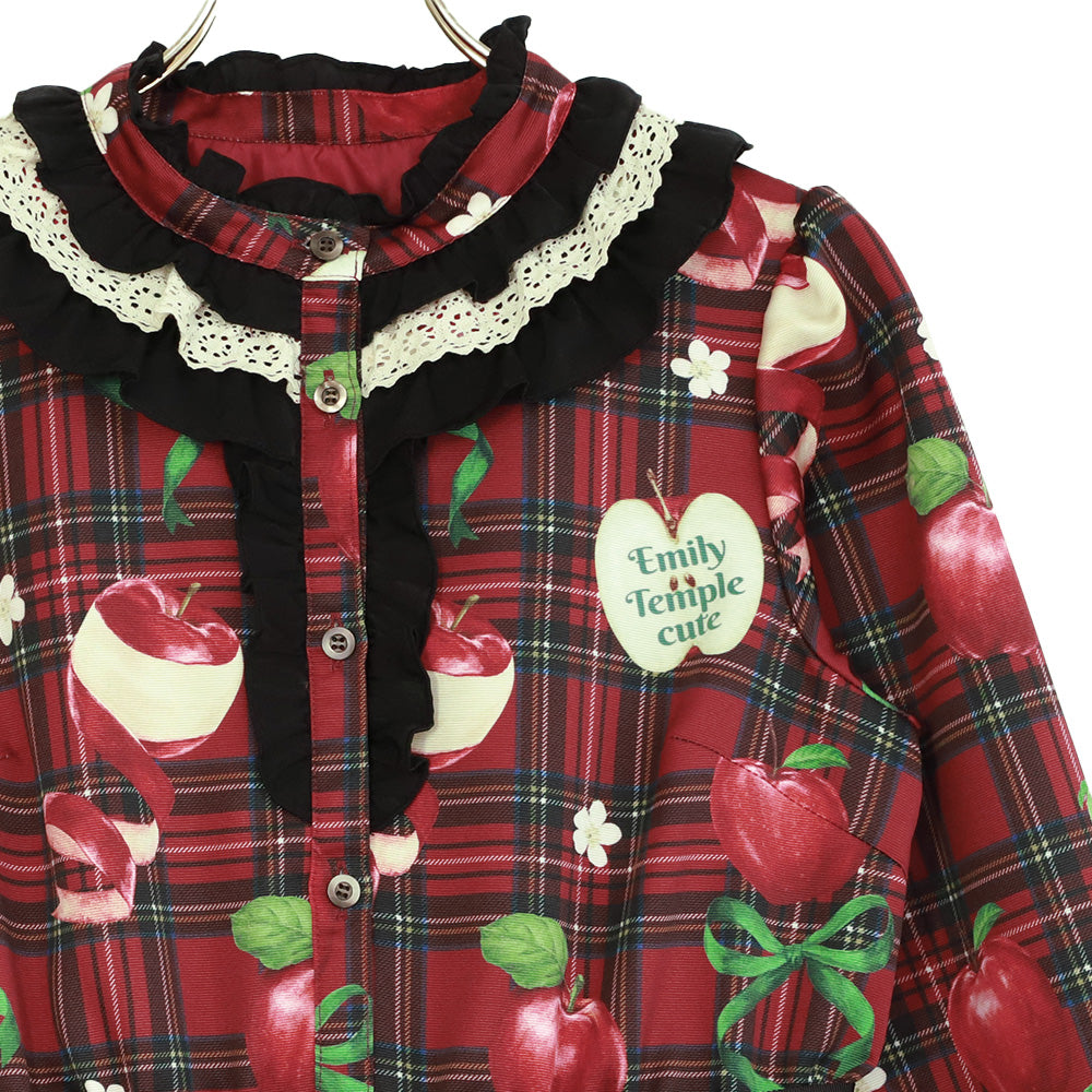 タータンRibbonAppleドレス(Tartan Ribbon Apple long dress)