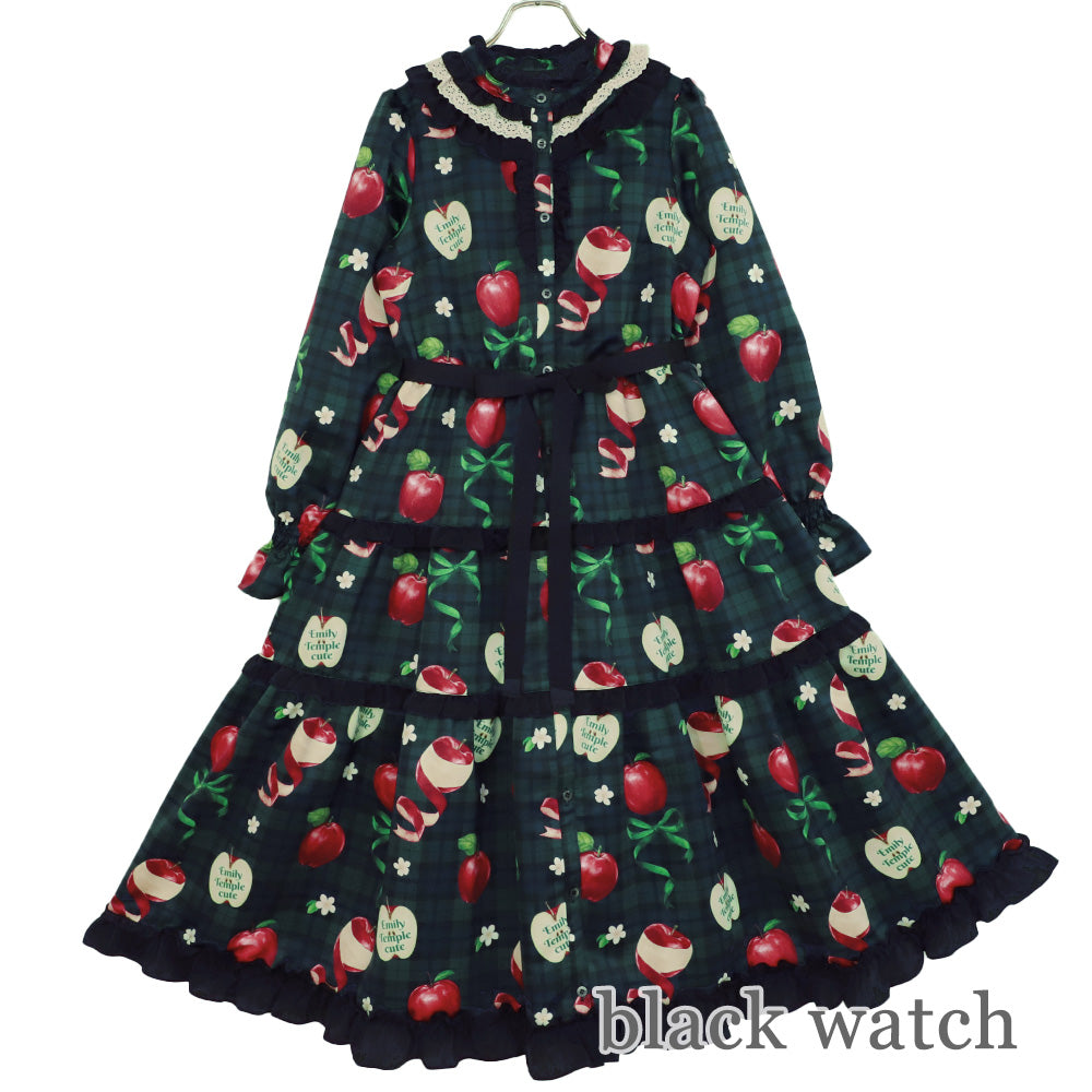 タータンRibbonAppleドレス(Tartan Ribbon Apple long dress)