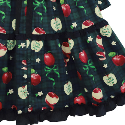 タータンRibbonAppleドレス(Tartan Ribbon Apple long dress)