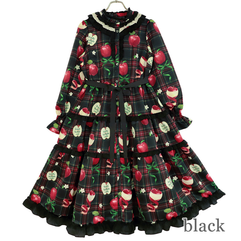 タータンRibbonAppleドレス(Tartan Ribbon Apple long dress)