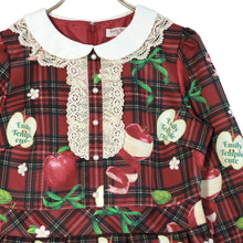 Load image into Gallery viewer, タータンRibbonAppleワンピース (Tartan Ribbon Apple dress)
