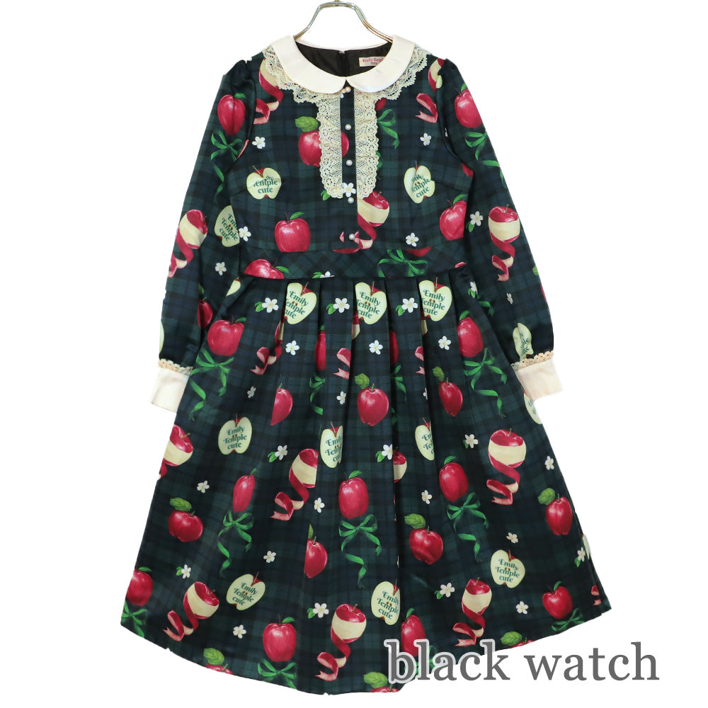 タータンRibbonAppleワンピース (Tartan Ribbon Apple dress)