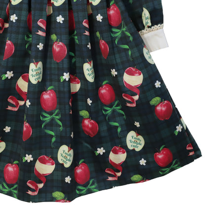 タータンRibbonAppleワンピース (Tartan Ribbon Apple dress)