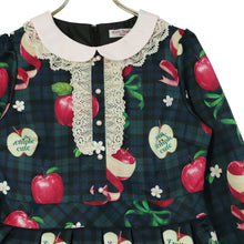 Load image into Gallery viewer, タータンRibbonAppleワンピース (Tartan Ribbon Apple dress)

