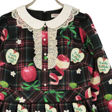 Load image into Gallery viewer, タータンRibbonAppleワンピース (Tartan Ribbon Apple dress)
