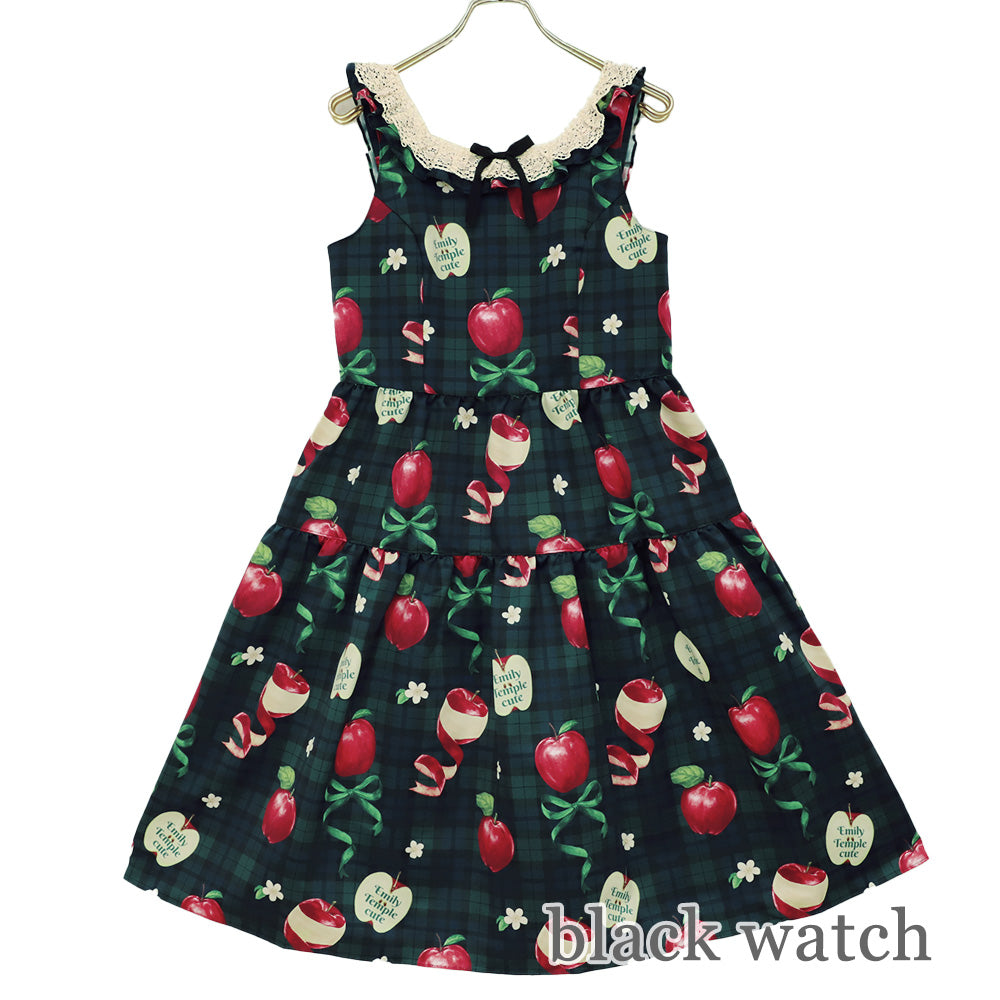 タータンRibbonAppleノースリーブワンピース (Tartan RibbonApple sleeveless dress)