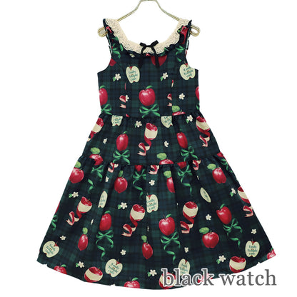 タータンRibbonAppleノースリーブワンピース (Tartan RibbonApple sleeveless dress)