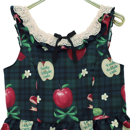 タータンRibbonAppleノースリーブワンピース (Tartan RibbonApple sleeveless dress)