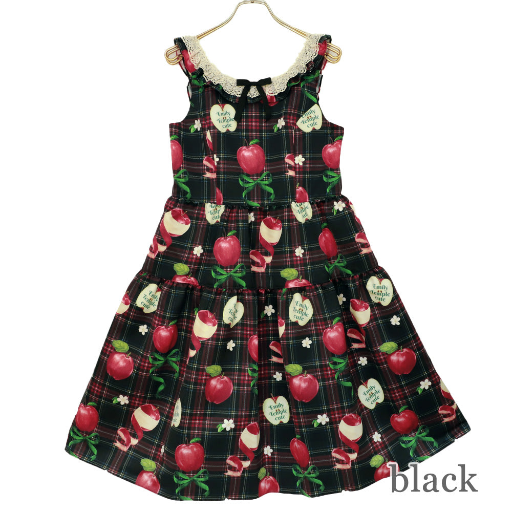 タータンRibbonAppleノースリーブワンピース (Tartan RibbonApple sleeveless dress)