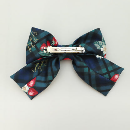 Strawberry Tartan バレッタ(Strawberry Tartan ribbon hair accessory)