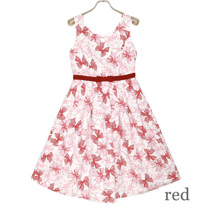 Ribbon Sketchノースリーブワンピース (Ribbon Sketch sleeveless dress)【POP UP】
