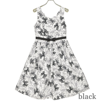 Ribbon Sketchノースリーブワンピース (Ribbon Sketch sleeveless dress)【POP UP】