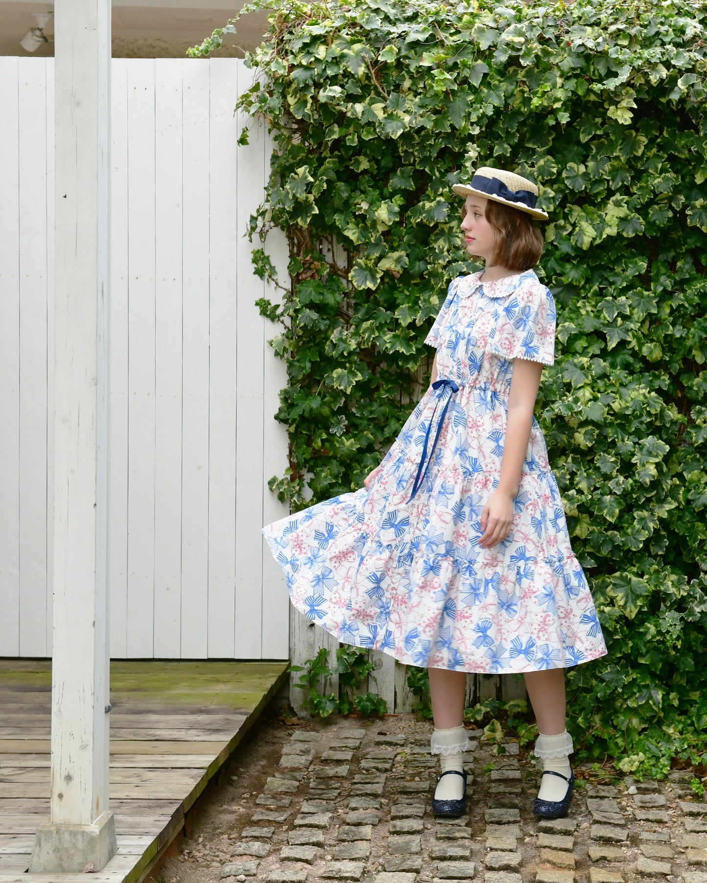 Ribbon Sketchロングワンピース(Ribbon Sketch long dress)【POP UP】