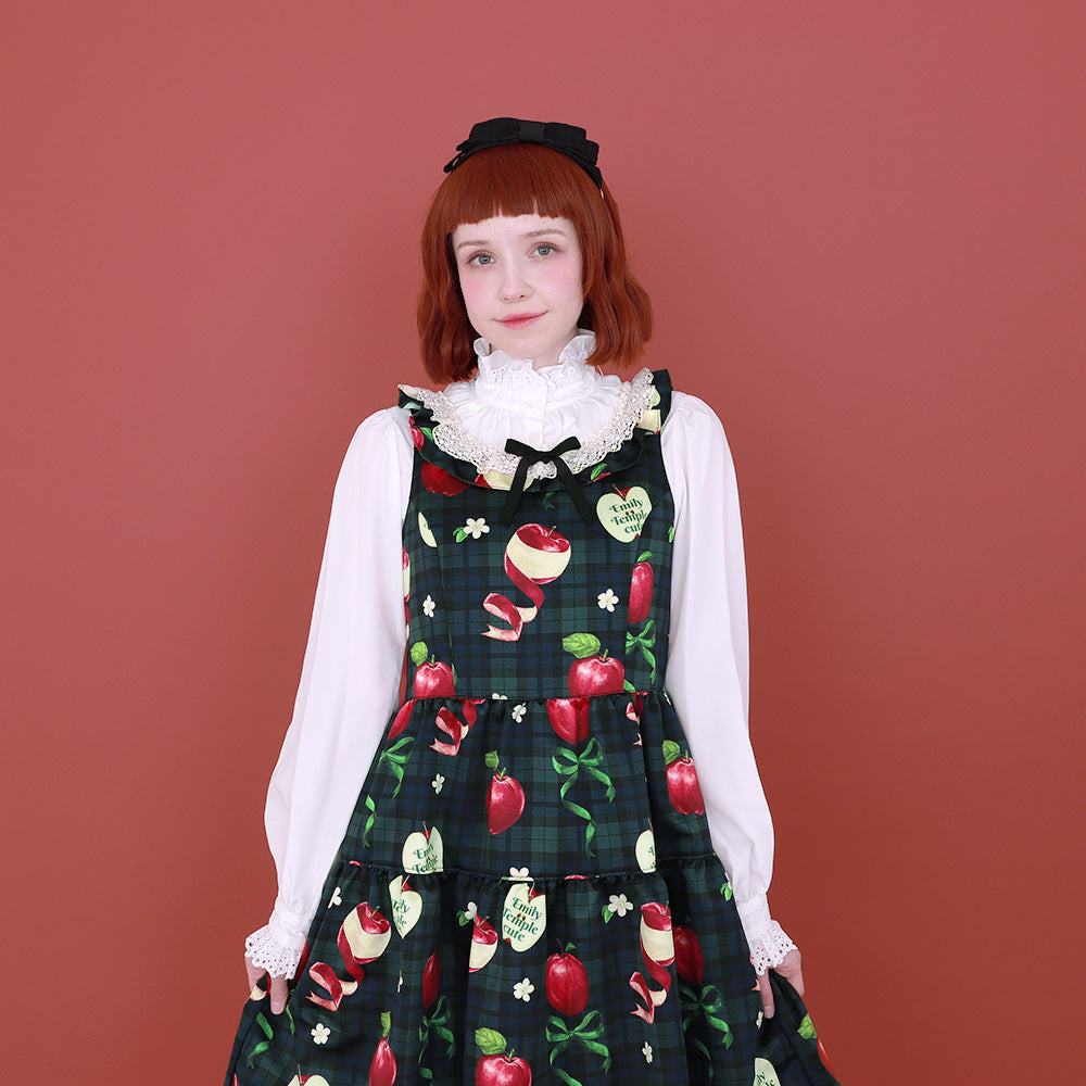 タータンRibbonAppleノースリーブワンピース (Tartan RibbonApple sleeveless dress)