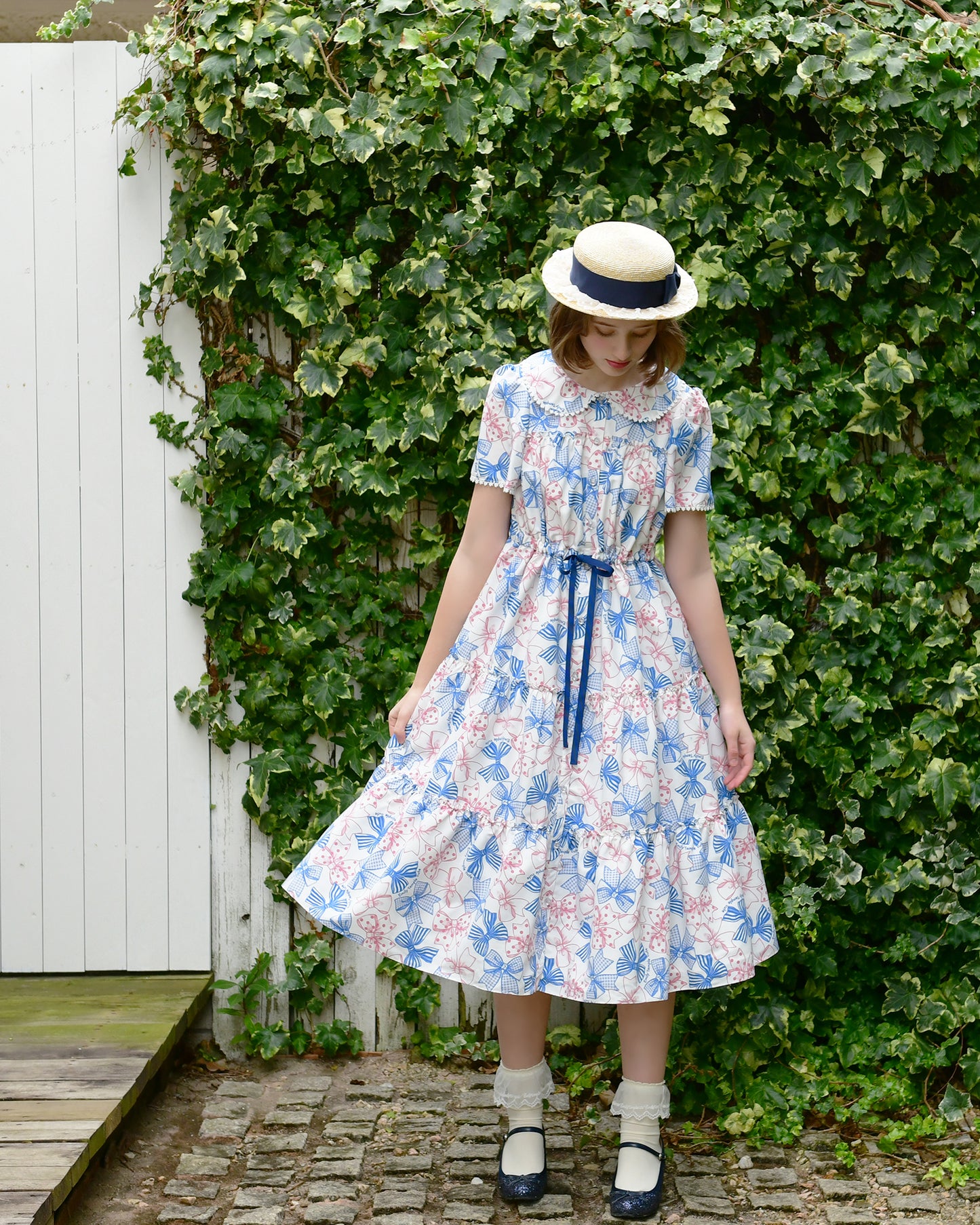 Ribbon Sketchロングワンピース(Ribbon Sketch long dress)【POP UP】