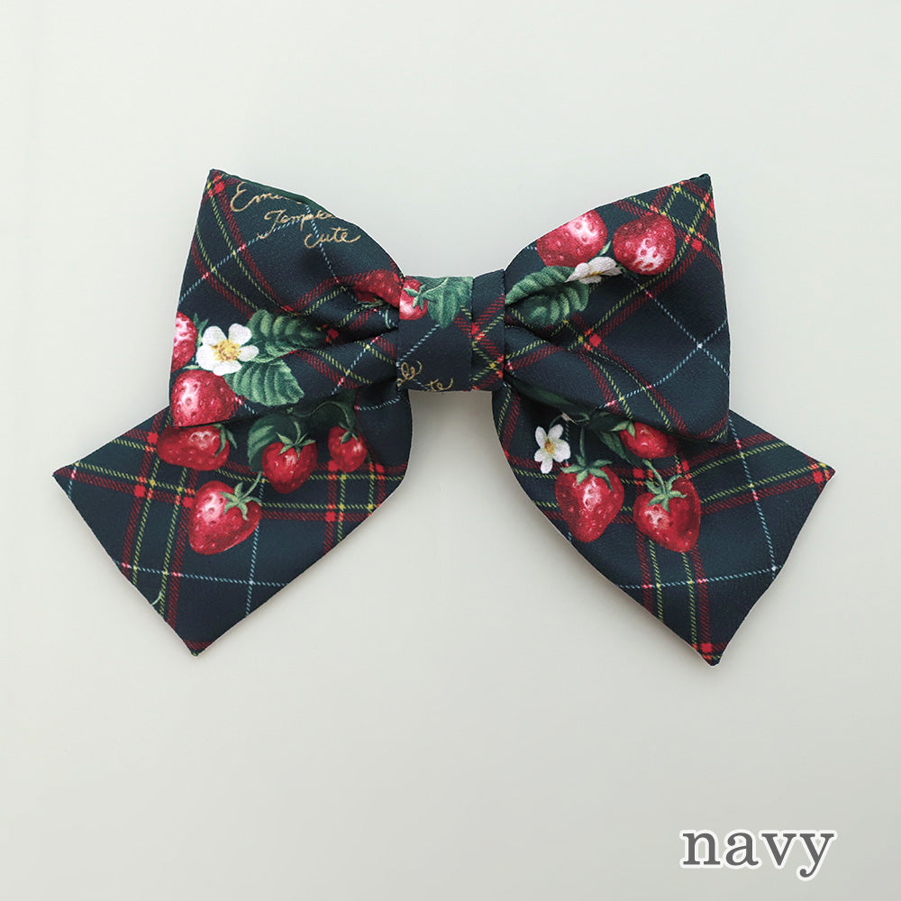 Strawberry Tartan バレッタ(Strawberry Tartan ribbon hair accessory)