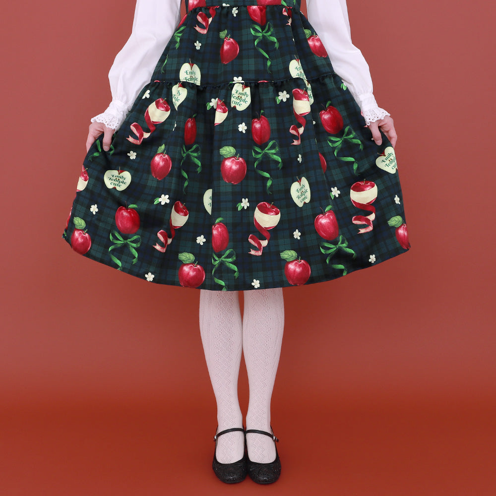 タータンRibbonAppleノースリーブワンピース (Tartan RibbonApple sleeveless dress)
