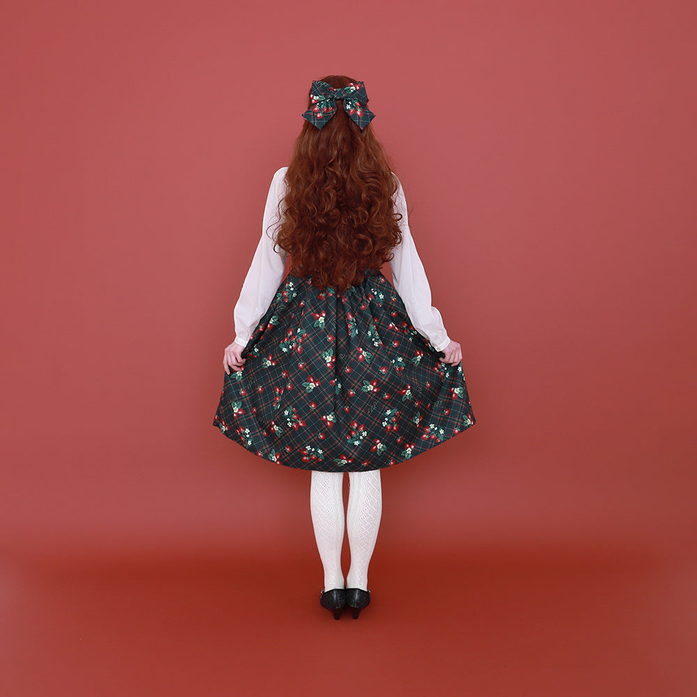 Strawberry Tartan ノースリーブワンピース(Strawberry tartan sleeveless dress)