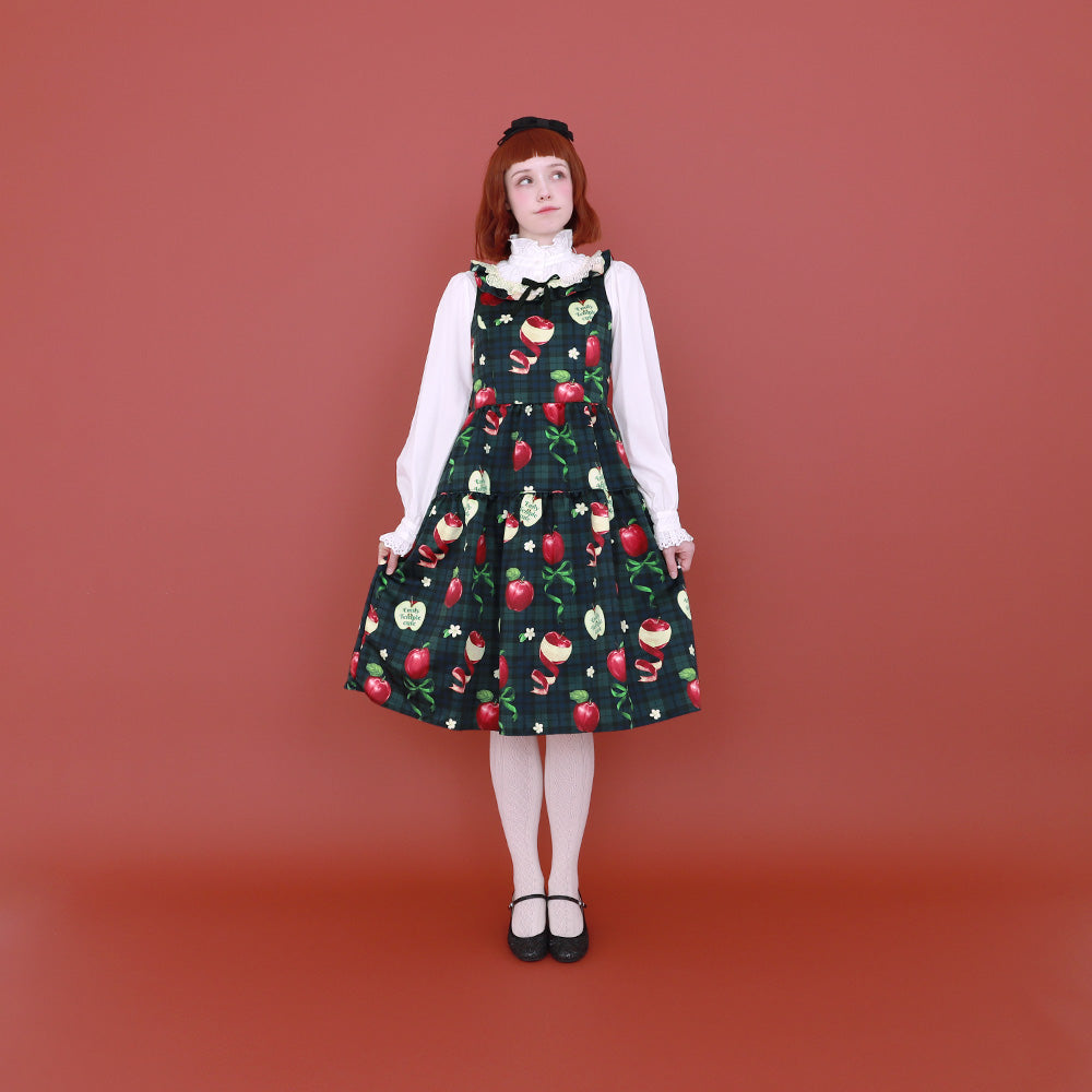 タータンRibbonAppleノースリーブワンピース (Tartan RibbonApple sleeveless dress)