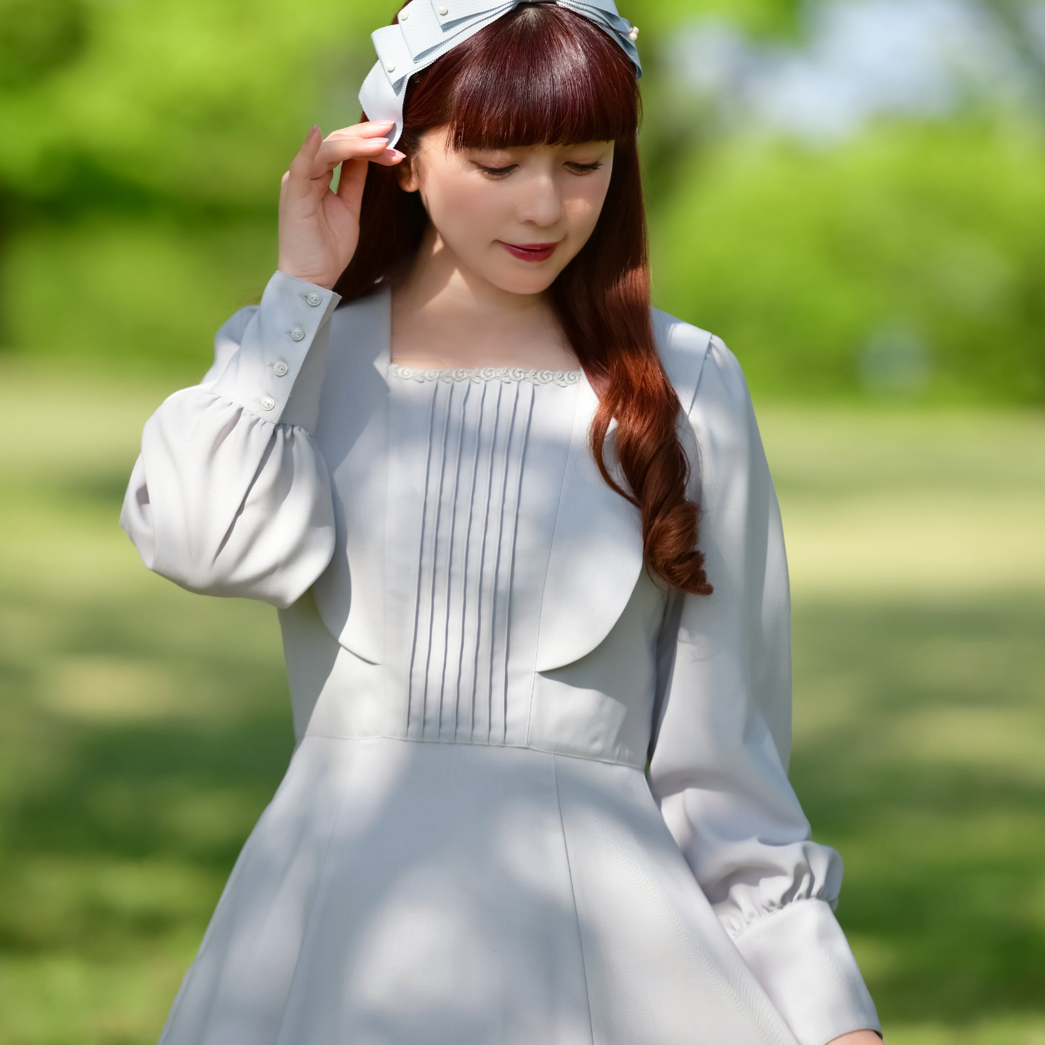 【sisi】東京ソワール Apploberry ワンピース ライトグレー ソワレワンピース-アトリエ小町 – fraisier on-line