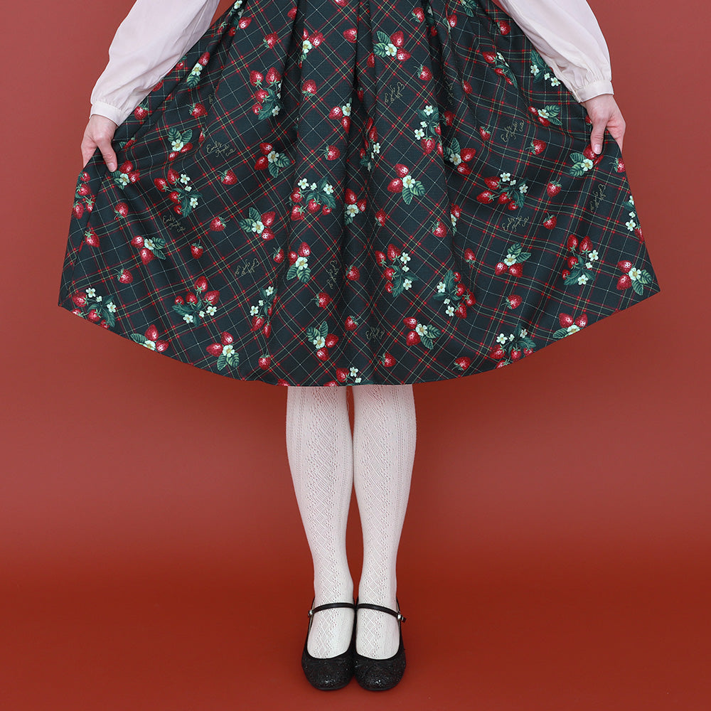 Strawberry Tartan ノースリーブワンピース(Strawberry tartan sleeveless dress)