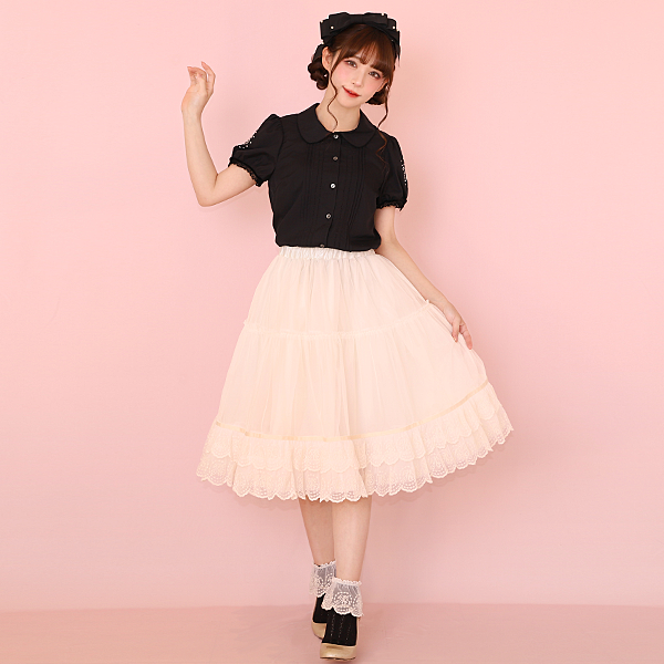 Melody刺繍半袖ブラウス