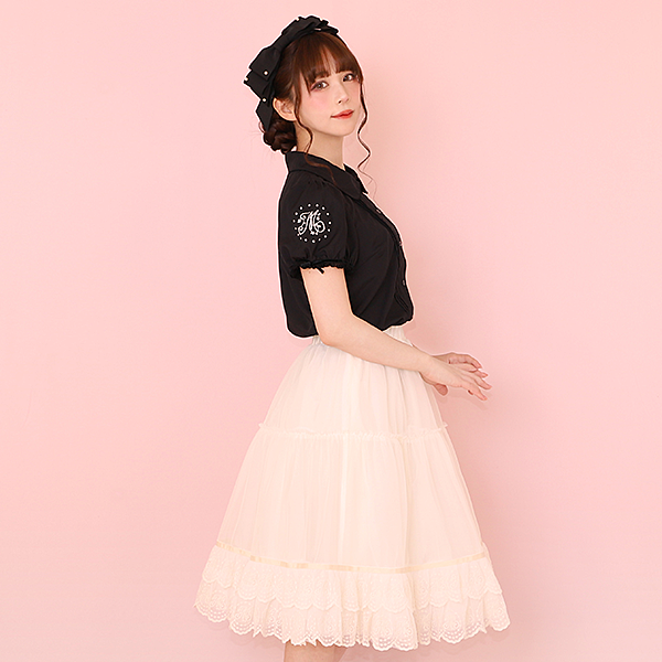 Melody刺繍半袖ブラウス