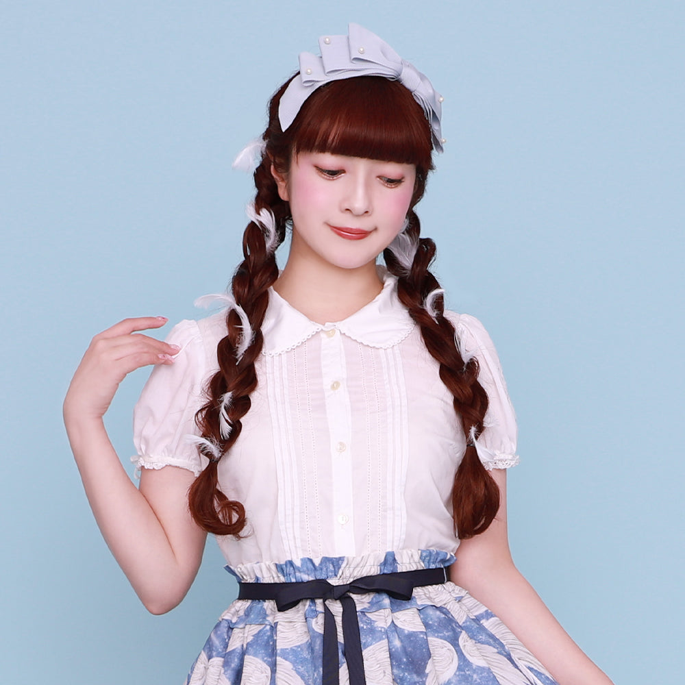 Melody刺繍半袖ブラウス