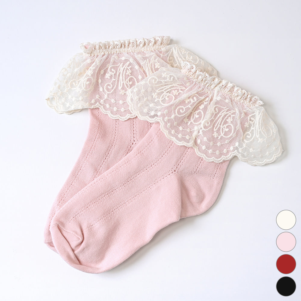 Melody lace crew socks